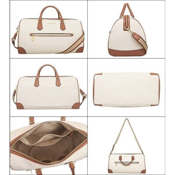 Michael Kors Travel Large Duffle Bag in PVC Signature (vanilla) - Picture 2 of 9